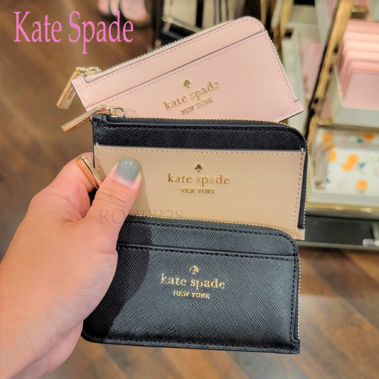 kate spade】Madison Top Zip Card Holder☆ 調度いいサイズ感 (kate