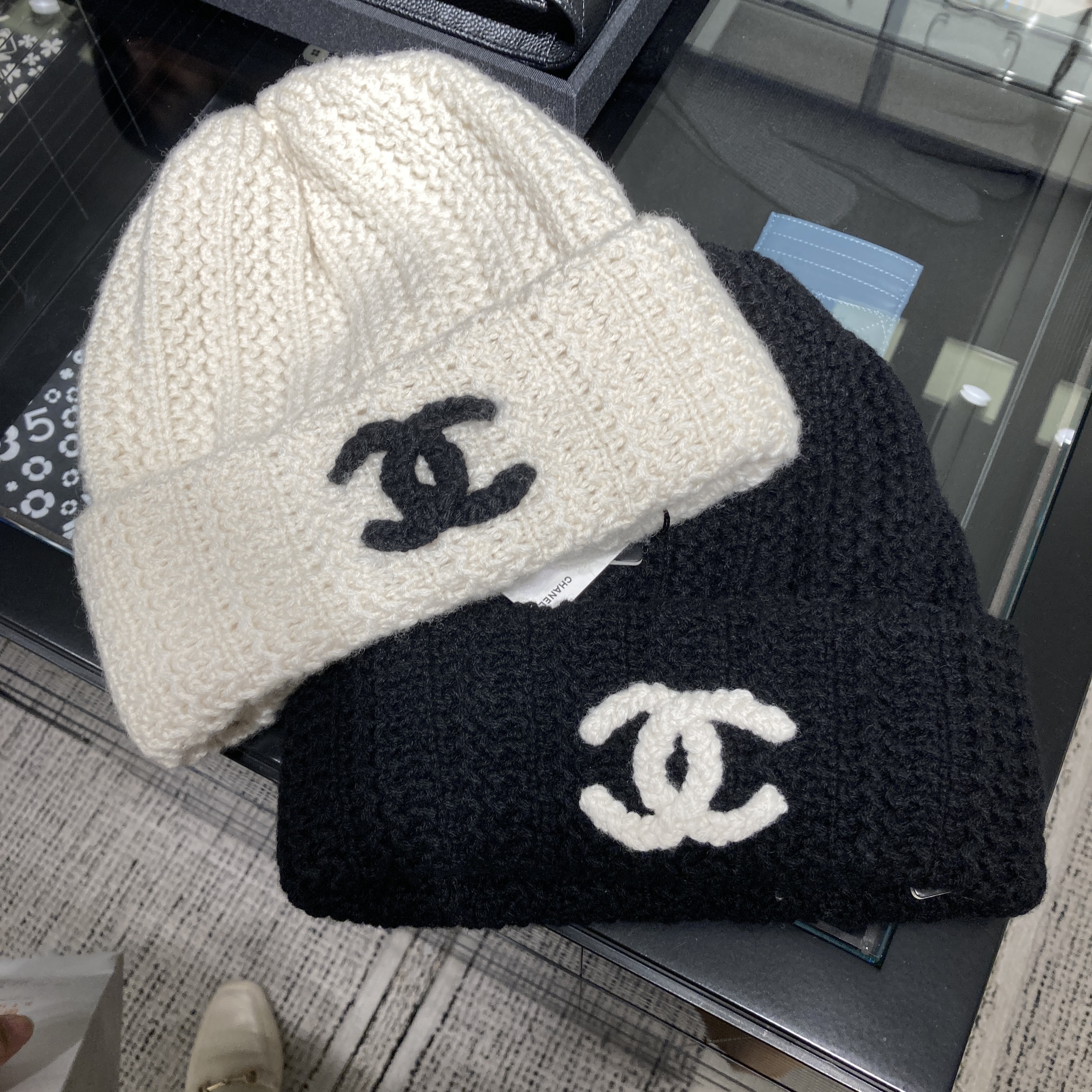 CHANL】シャネル ニットキャップ ニット帽 ココマーク (CHANEL/ニット