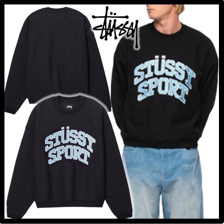 ☆関税込☆STUSSY☆SPORT RELAXED OVERSIZED CREW☆WASHED BLACK