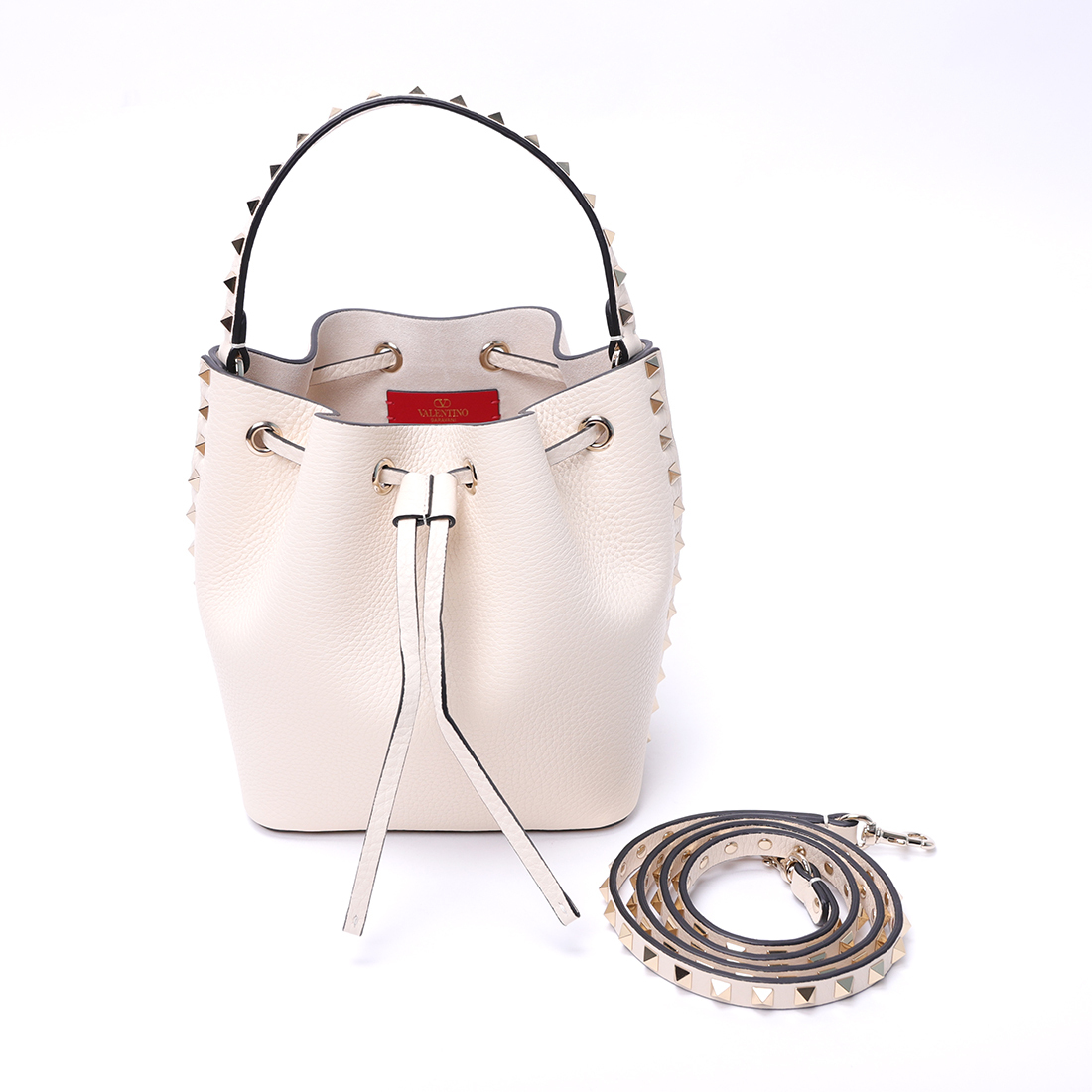 関税負担なし☆VALENTINO ロックスタッズ バケットバッグ (VALENTINO