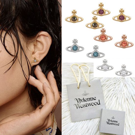 ◇VivienneWestwood◇NANO SOLITAIRE スタッズ ピアス (Vivienne