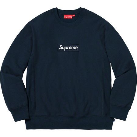 Supreme Box Logo Crewneck Black FW18 Navy (Supreme/スウェット