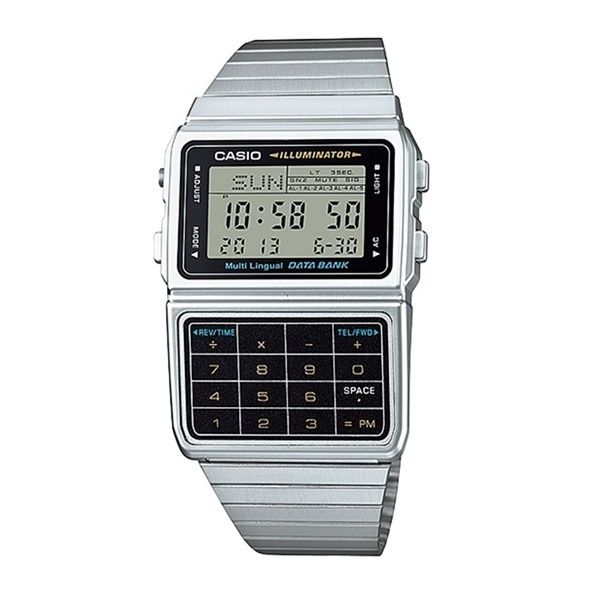 CASIO カシオ 腕時計 メンズ 昭和 レトロ データバンク シルバー