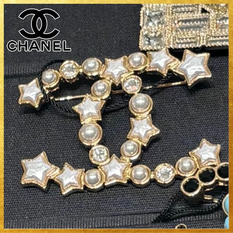 24C☆希少☆ギフトにおすすめ】 CHANEL パール 星 ブローチ (CHANEL
