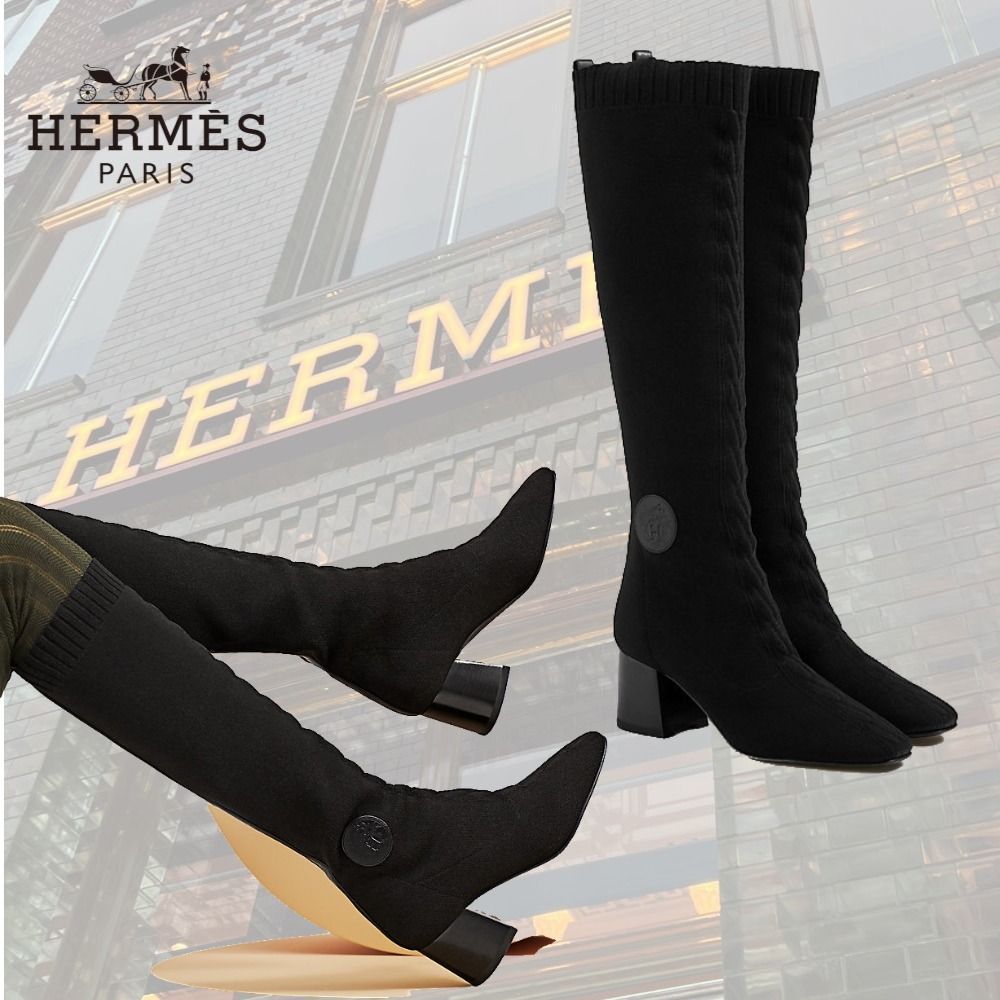 コーデのポイントに♪】HERMES フォンテーヌ 60 ブーツ (HERMES/ロング
