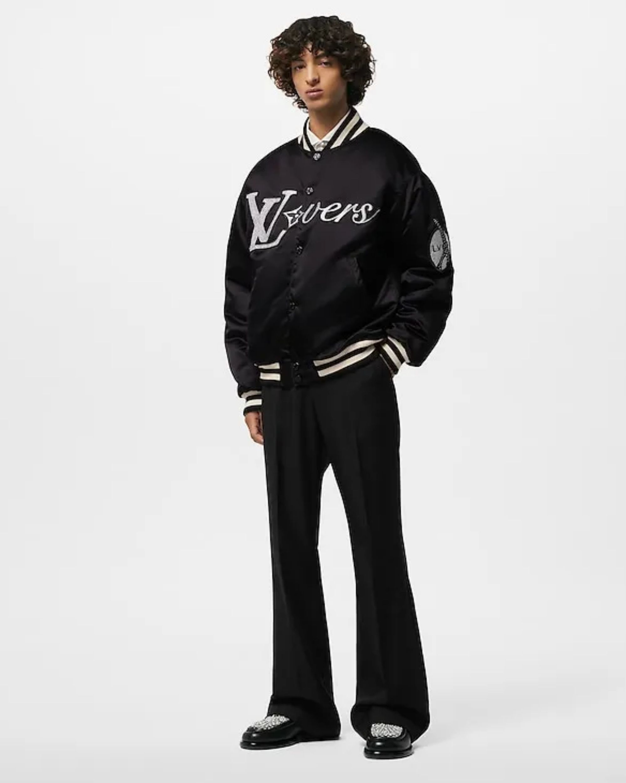 存在感大♪【ルイヴィトン】刺繍ナイロンベースボールジャケット