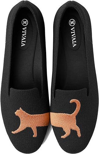 履き心地最高 VIVAIA(ビバイア) Round-Toe Embroidered Loafers