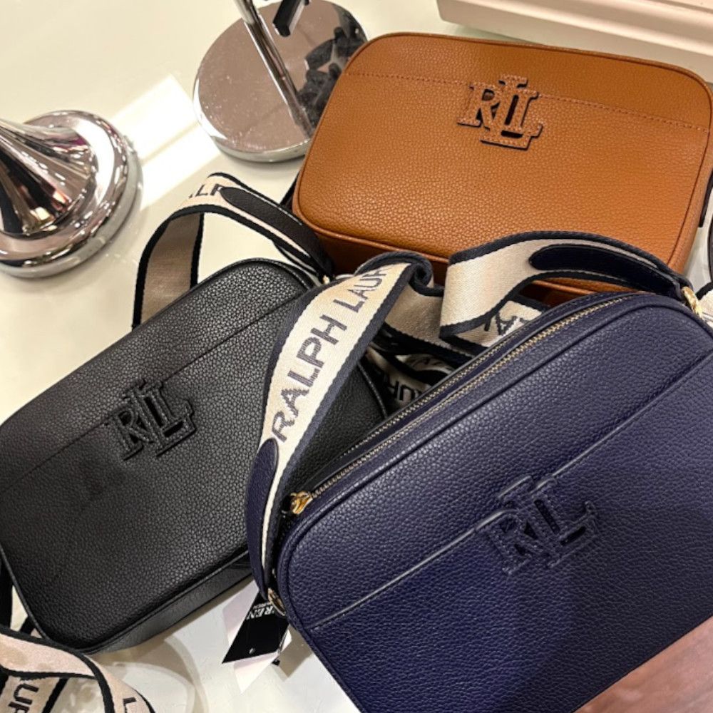Ralph Lauren】ロゴストラップ レザー クロスボディバッグ (Ralph