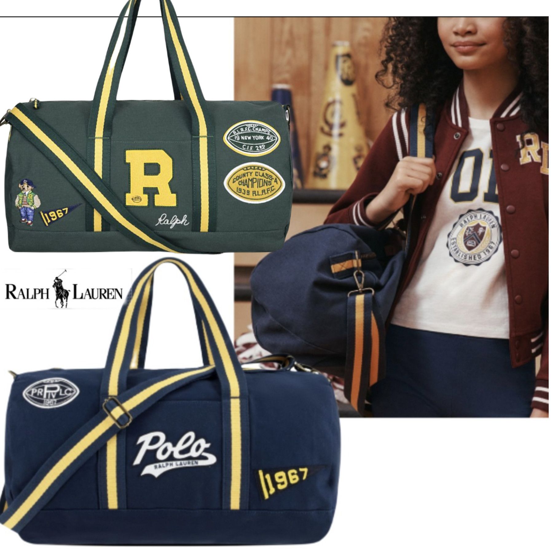 新作 ポロラルフローレン バーシティダッフルバックトート (Ralph