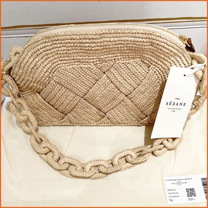 安心の国内配送】セザンヌ 可愛 ラフィア ショルダーバッグ (SEZANE