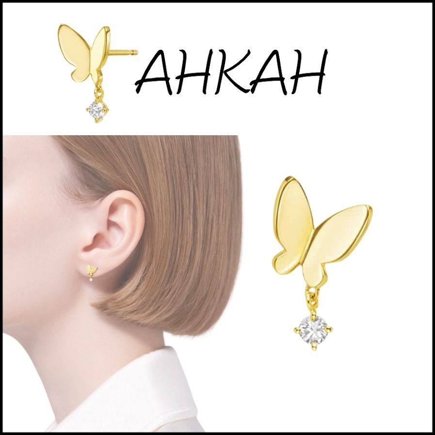 ギフトに【AHKAH】18K ダイヤ アンパピヨンブリリアン ピアス (AHKAH