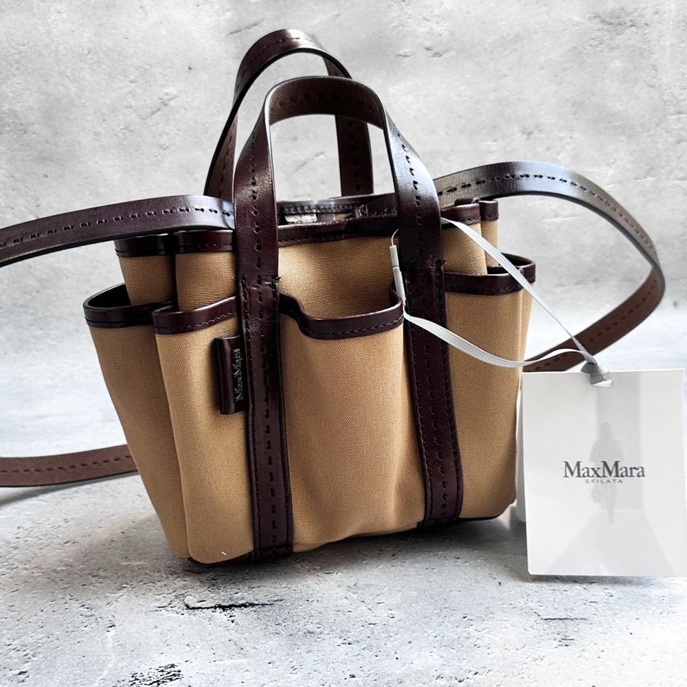 MAXMARA ［ジャルディニエーラ］キャンバス ミニ トートバッグ (Max