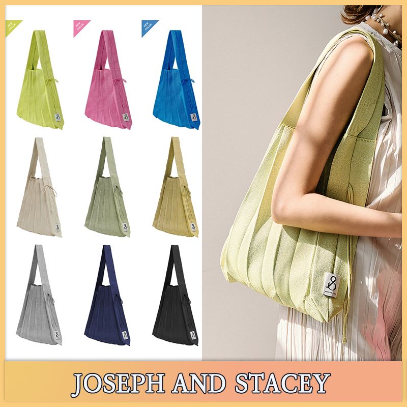 JOSEPH&STACEY】Lサイズ☆ラッキープリーツニットバッグSTARRY