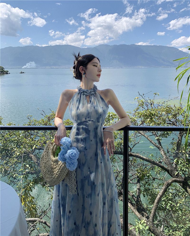 ワンピース レディース サマー ドレス ロング リゾート シフォン