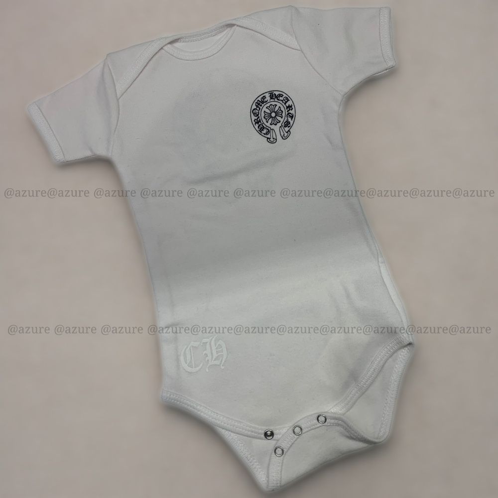 直営インボイス♪無修正CH◇ホースシューロゴ White ロンパース