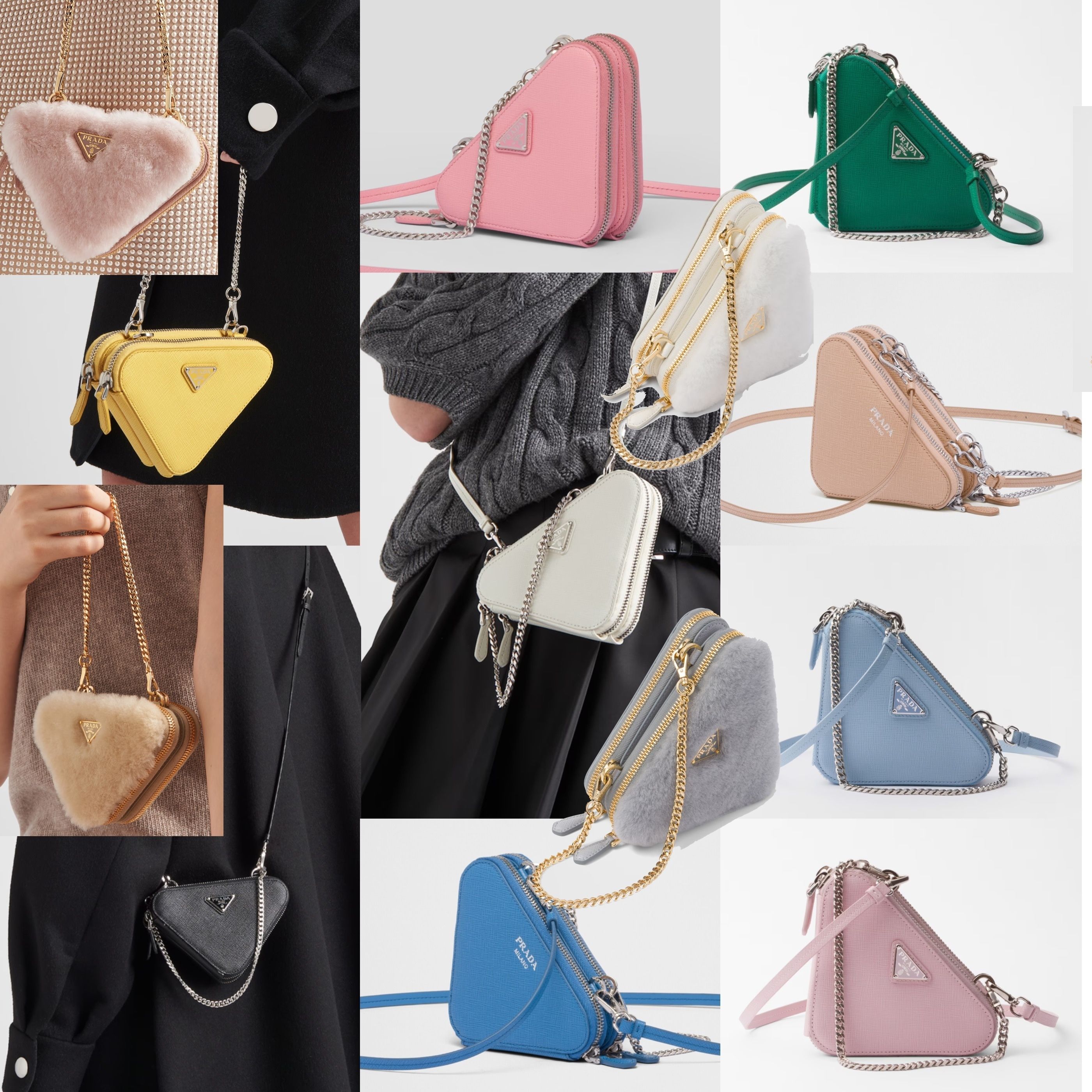 PRADA【入手困難】可愛い☆サフィアーノレザー ミニポーチ☆全色