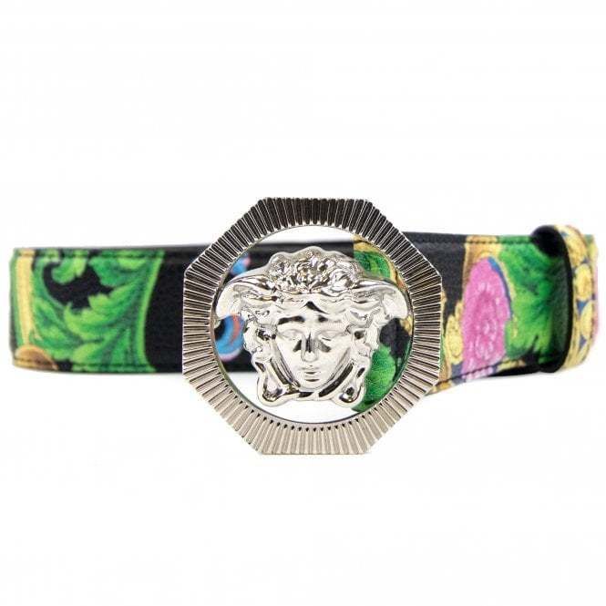 VERSACE】メデューサ マルチカラー シルバートーン ベルト (VERSACE