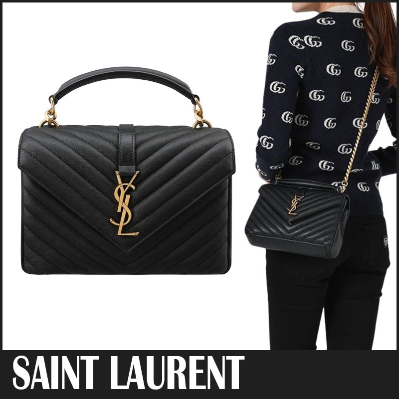 送料関税込 Saint Laurent カレッジ ミディアム チェーンバッグ (Saint