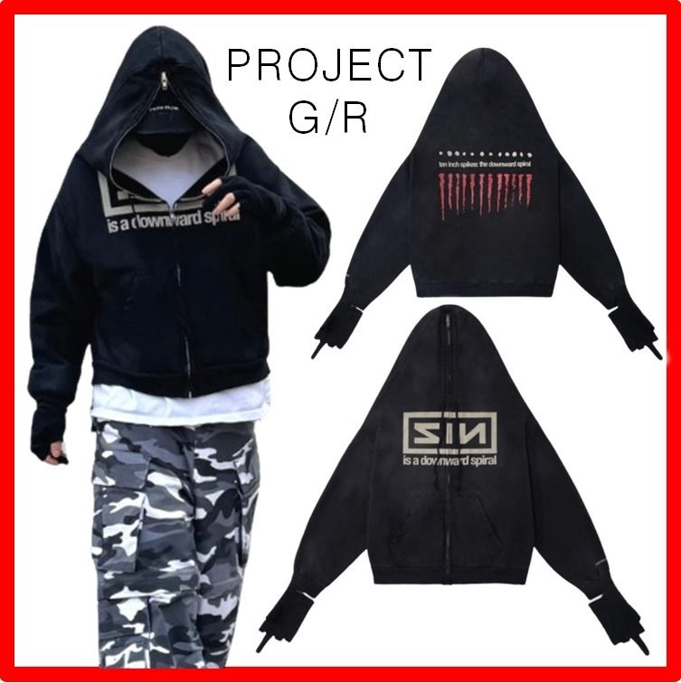 ☆韓国の人気☆【Project G/R】☆Zygon Zip Hoodie☆パーカー