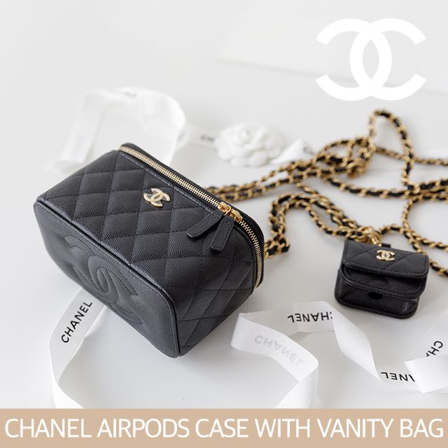 CHANEL】シャネル バニティ バッグ エアポッドケース ブラック (CHANEL