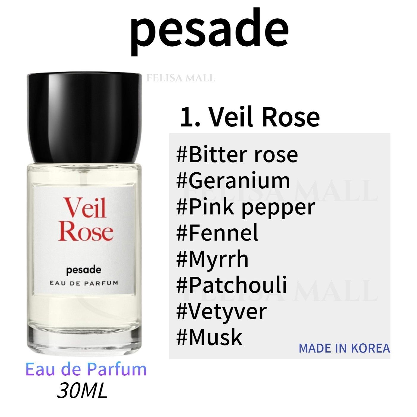PESADE] 新作☆ EAU DE PARFUM【30ML】韓国人気香水 ペサドゥ (pesade