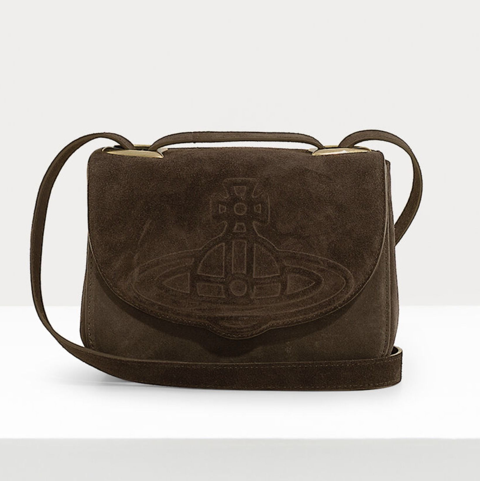 ☆vivienne westwood☆ロゴ レザー ショルダーバッグ スエード