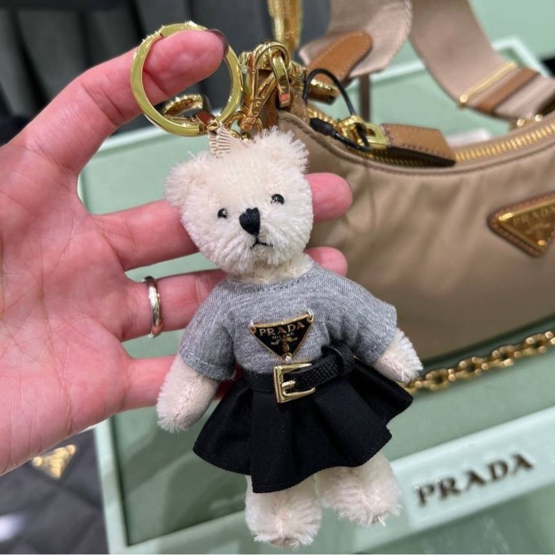 ふわふわ】PRADA◇トリックベア くまキーホルダー キーリング (PRADA