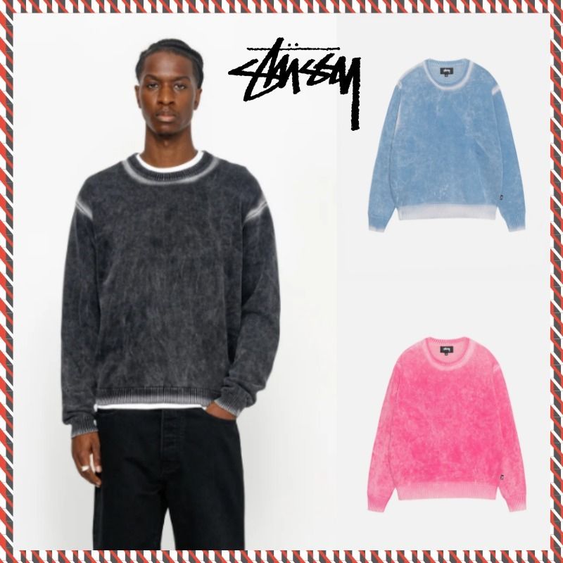 STUSSY】24fw FADED COTTON KNIT CREW (STUSSY/ニット・セーター
