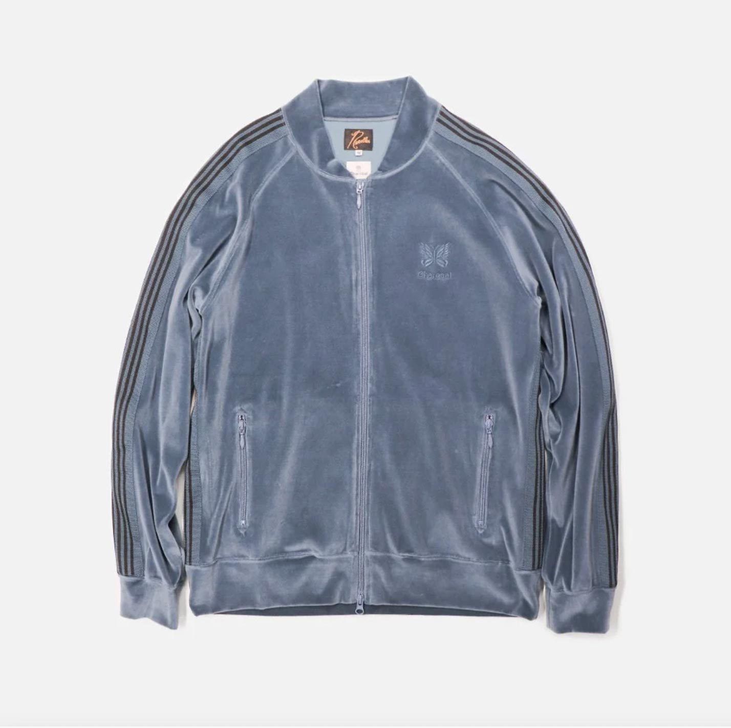 Needles】ベロア トラック ジャケット 青グレー 別注 すぐ届く