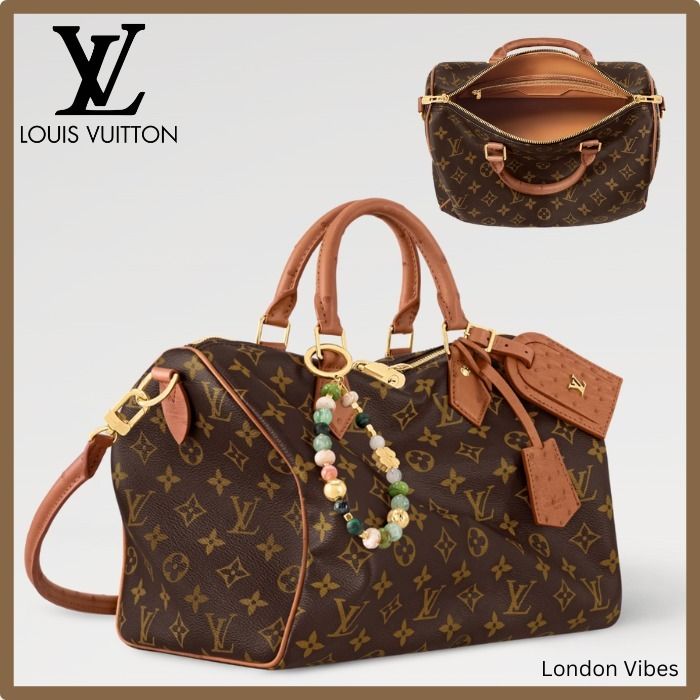 チャームが可愛い♪ 海外限定 LV スピーディ ソフト 30 バック (Louis