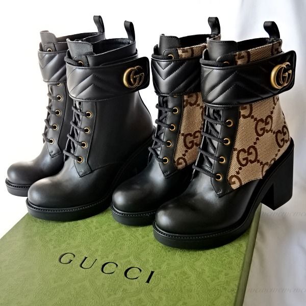 完売必至】グッチ 目を惹く大きめモノグラムのショートブーツ (GUCCI