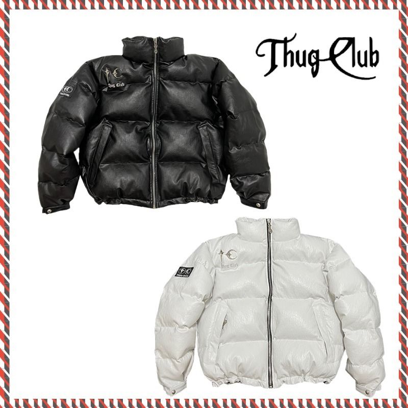 THUG CLUB】TC Leather Puffer Jacket ダウンジャケット (Thug Club