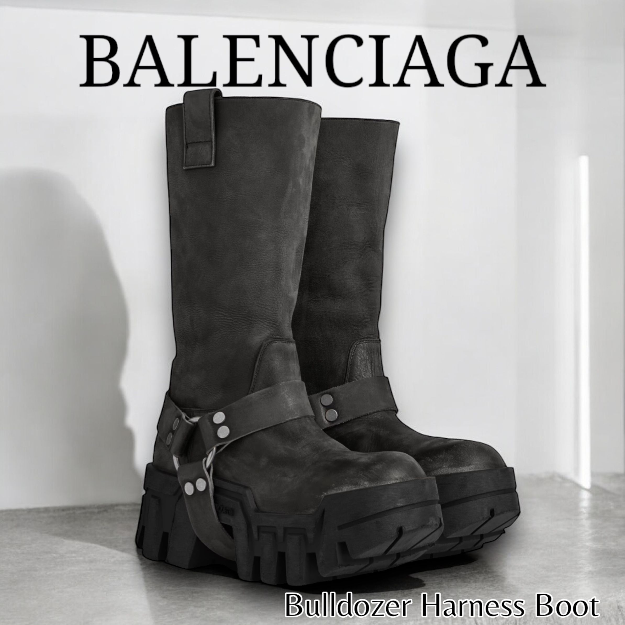 BALENCIAGA＊Bulldozer Harness Boot レザーブーツ 80mm＊送料込