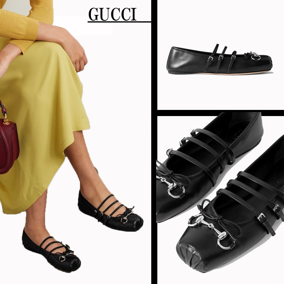 GUCCI グッチ ホースビット フラット バレー シューズ (GUCCI/バレエ