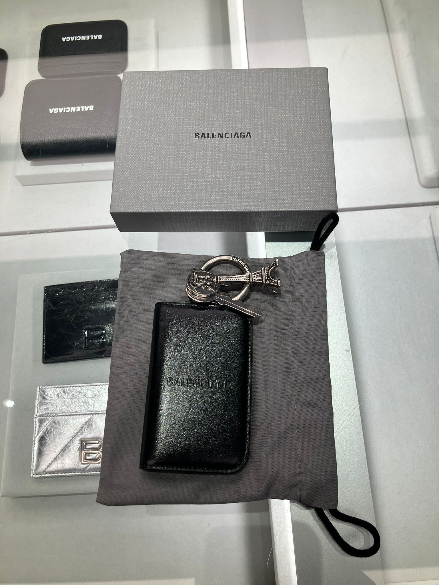 BALENCIAGA Ledger Stax カードホルダー ケース チャーム レザー