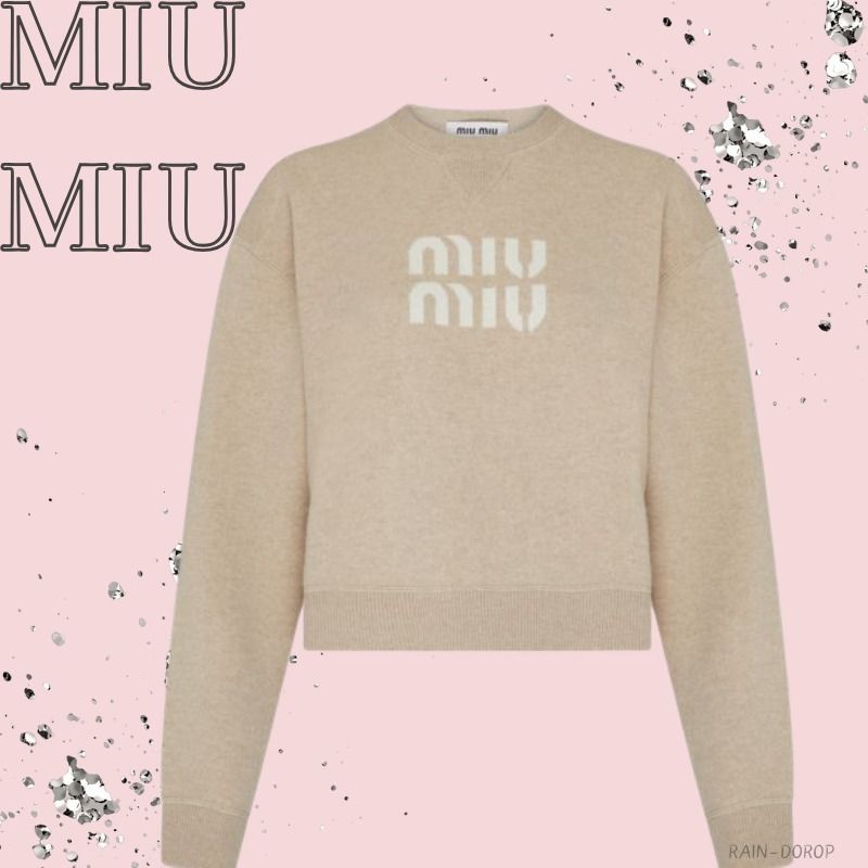 MIUMIU】クルーネックカシミヤベージュセーター (MiuMiu/ニット