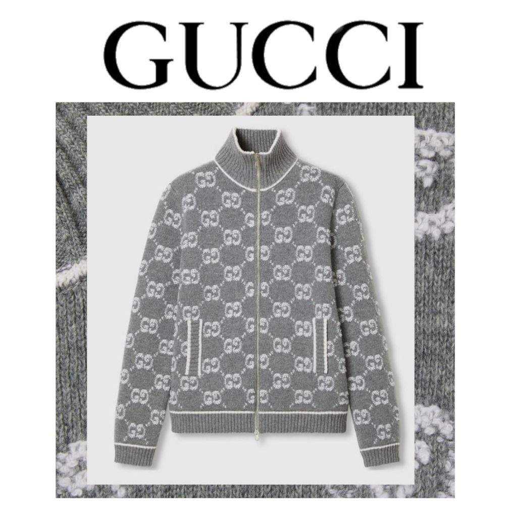 注目の新作【GUCCI】GGジャカード ブークレステッチカーディガン