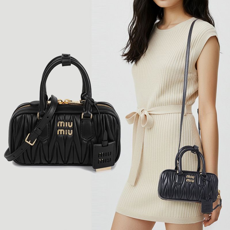 関税負担なし☆MiuMiu アルカディ マテラッセレザー ミニバッグ