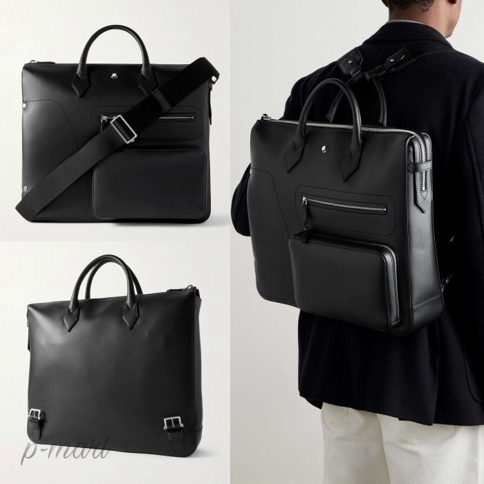 国内発*Montblanc 24/7 レザー 3way ブリーフケース バッグ (Montblanc