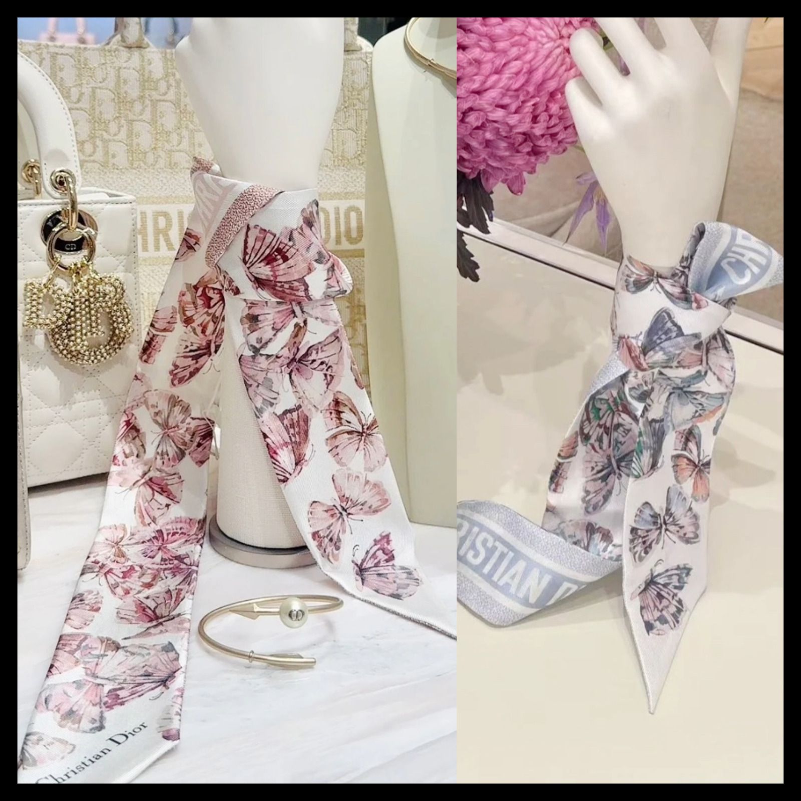 蝶が可愛い】Dior☆Dior Camo Papillon ミッツァ スカーフ (Dior