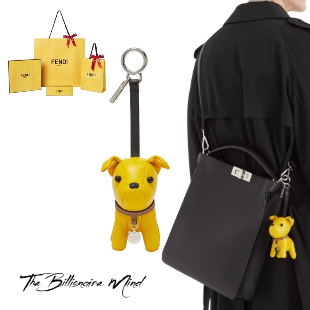 FENDI フェンディ ITO レザー バッグ チャーム 犬 キーホルダー (FENDI