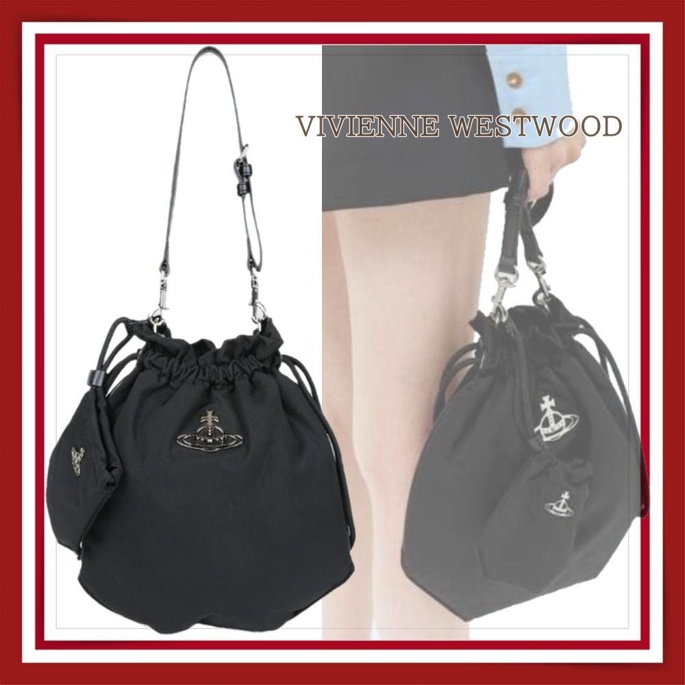 Vivienne Westwood] Nylon Drawstring Pouch Set Shoulder Bag
