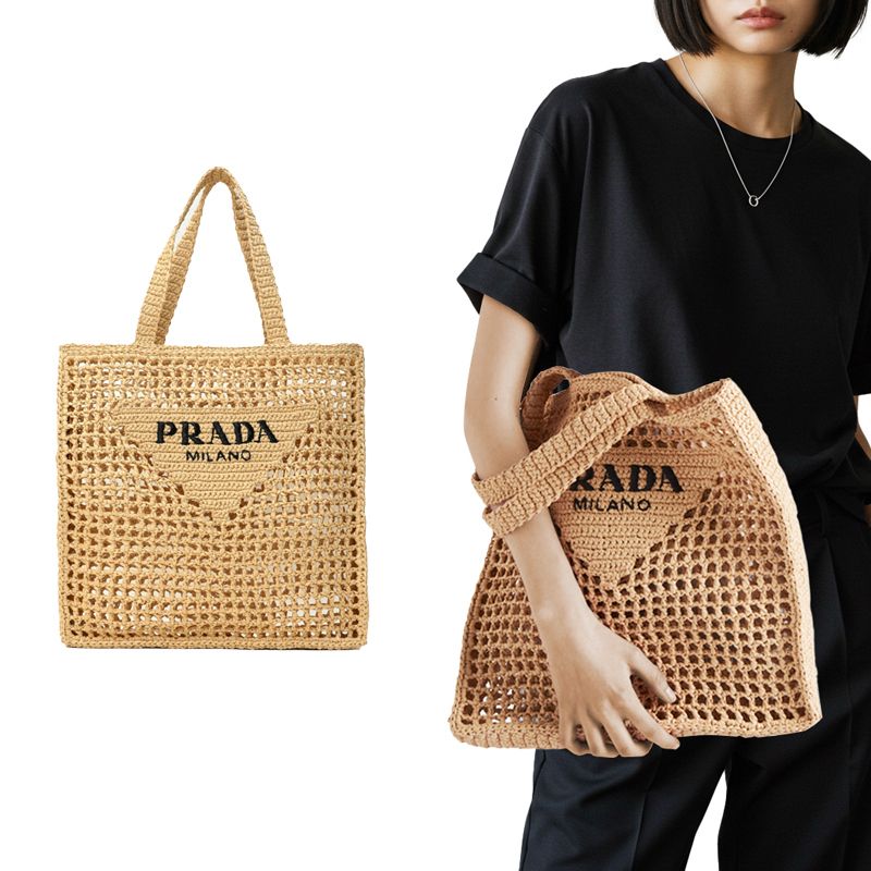 関税負担なし☆PRADA プラダ クロシェ トートバッグ (PRADA/かごバッグ