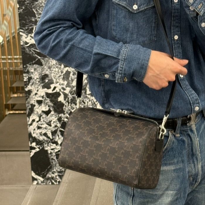 ☆Celine☆ミニボストン / トリオンフキャンバス & カーフスキン