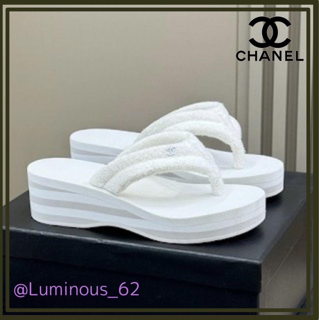 お洒落厚底】*CHANEL* シャネル ビーチサンダル (CHANEL/サンダル