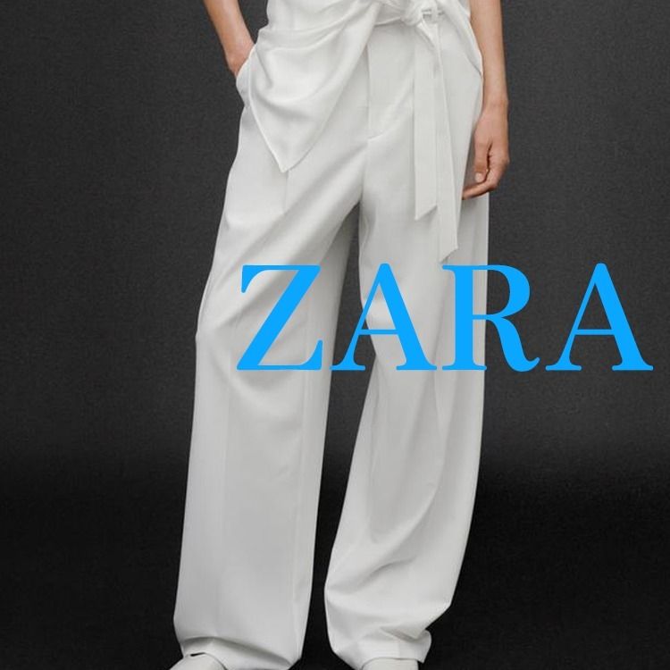 ZARA】ベルト パンツ 50TH ANNIVERSARY ホワイト 8338/402/250 (ZARA