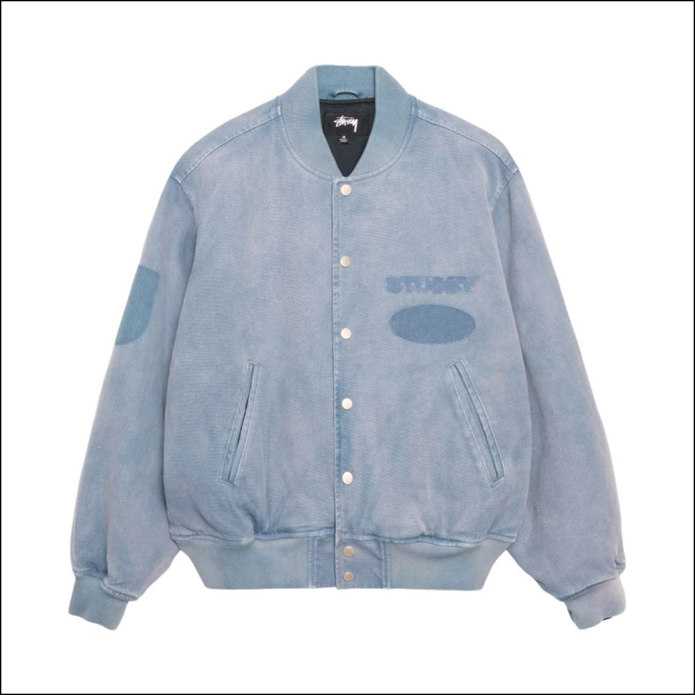 Stussy Ghost Logo Canvas Varsity Jacket UNISEX (STUSSY/ジャケット