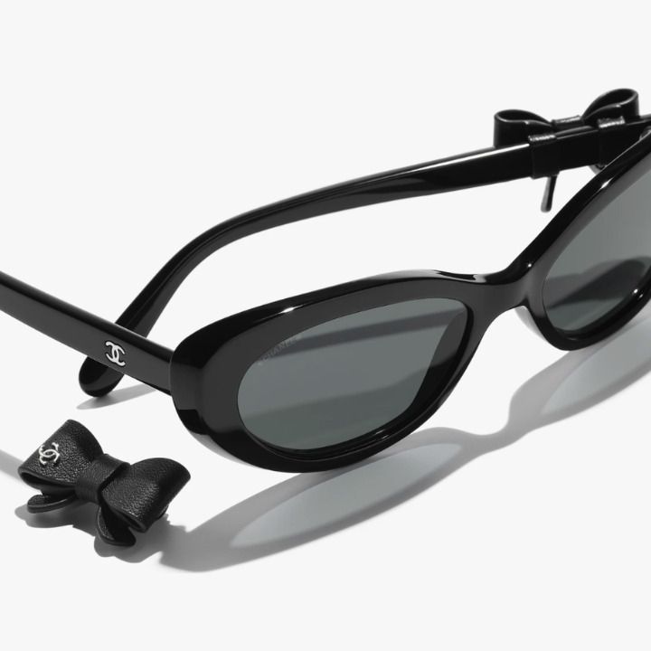 リボン取り外し可能【CHANEL】キャッツアイ シェイプ アイウェア