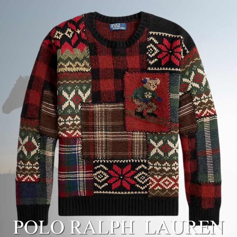 POLO RALPH LAUREN ポロベア パッチワークセーター (POLO RALPH LAUREN