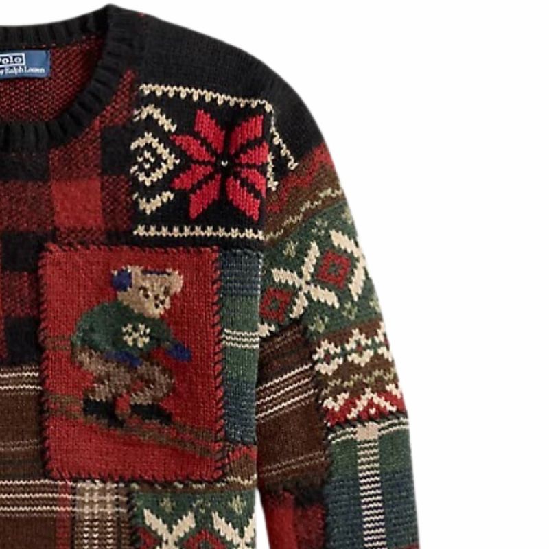 POLO RALPH LAUREN ポロベア パッチワークセーター (POLO RALPH LAUREN